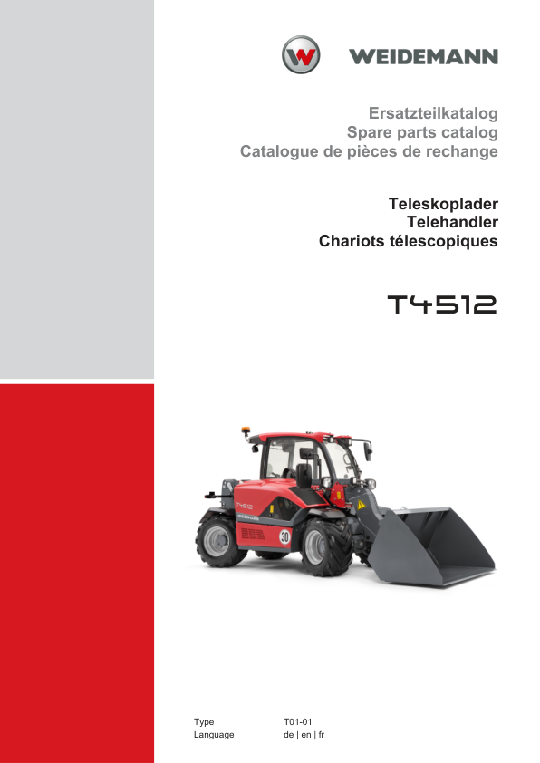 Weidemann T4512 Telehandler Parts Catalog DE EN FR - Image 2