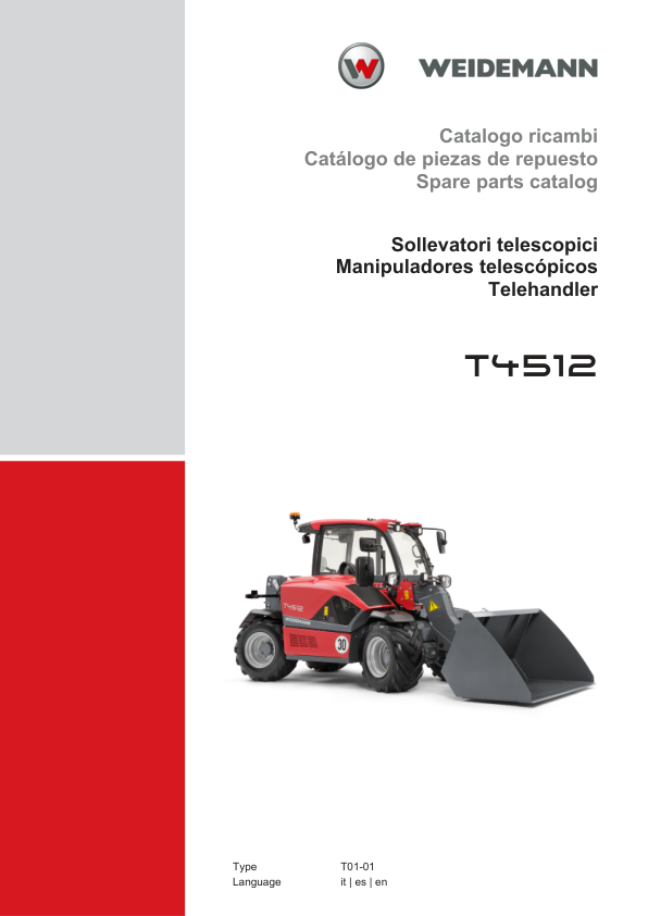 Weidemann T4512 Telehandler Parts Catalog IT ES EN - Image 2