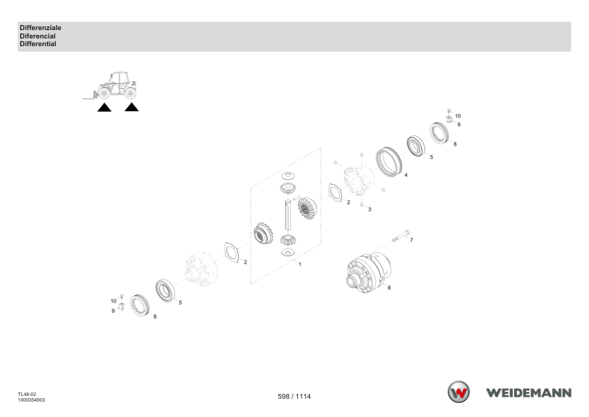 Weidemann T5522 Stage V Telehandler Parts Catalog SN 3069006- IT ES EN - Image 8