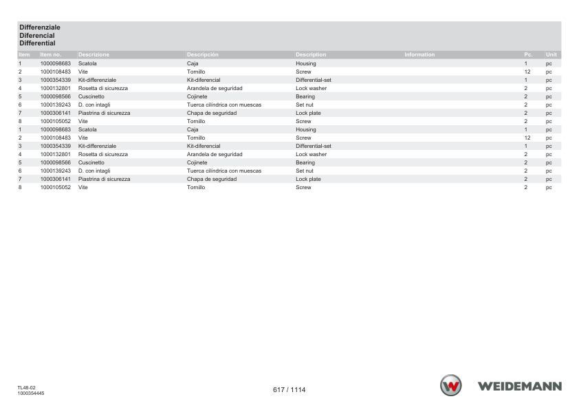Weidemann T5522 Stage V Telehandler Parts Catalog SN 3069006- IT ES EN - Image 9
