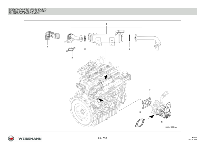 Weidemann T6027 Telehandler Parts Catalog SN 418020001 v1.3 IT ES EN - Image 11