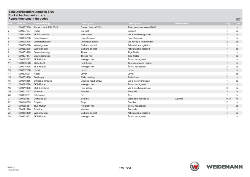 Weidemann T6027 Telehandler Parts Catalog SN WNK41812XXXX0001- v1.1 DE EN FR - Image 10