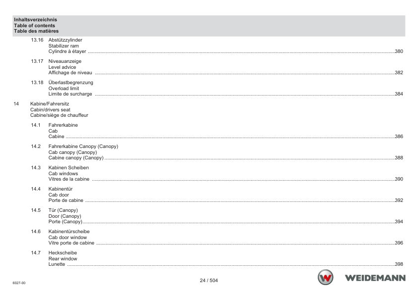 Weidemann T6027 Telehandler Parts Catalog SN WNK41812XXXX0001- v1.1 DE EN FR - Image 7