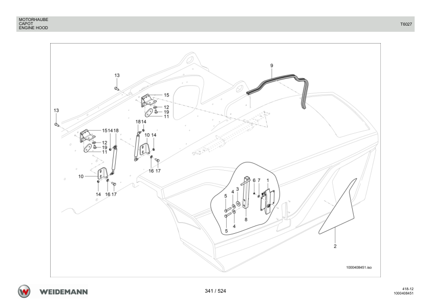Weidemann T6027 Telehandler Parts Catalog SN WNK41812xxxxx0001 v1.1 DE FR EN - Image 9
