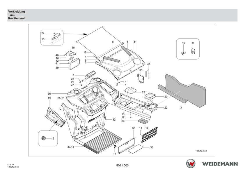 Weidemann T6027 Telehandler Parts Catalog SN WNK41822XXXX0001- v1.1 DE EN FR - Image 11