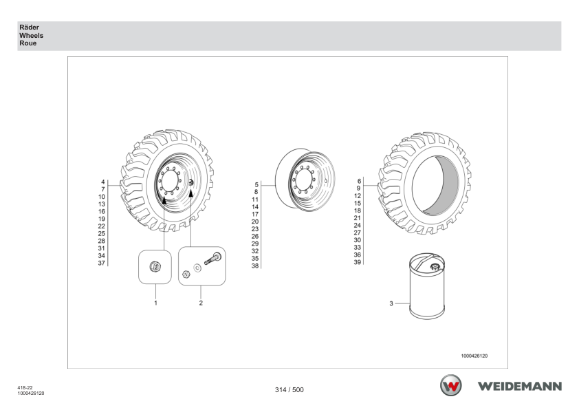 Weidemann T6027 Telehandler Parts Catalog SN WNK41822XXXX0001- v1.1 DE EN FR - Image 9