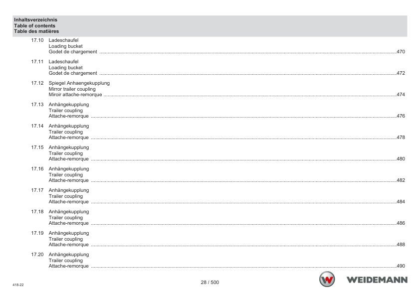 Weidemann T6027 Telehandler Parts Catalog SN WNK41822XXXX0001- v1.1 DE EN FR - Image 8