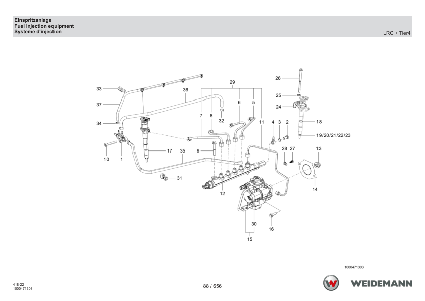 Weidemann T6027 Telehandler Parts Catalog SN WNK41822XXXX0001 v1.5 DE EN FR - Image 13