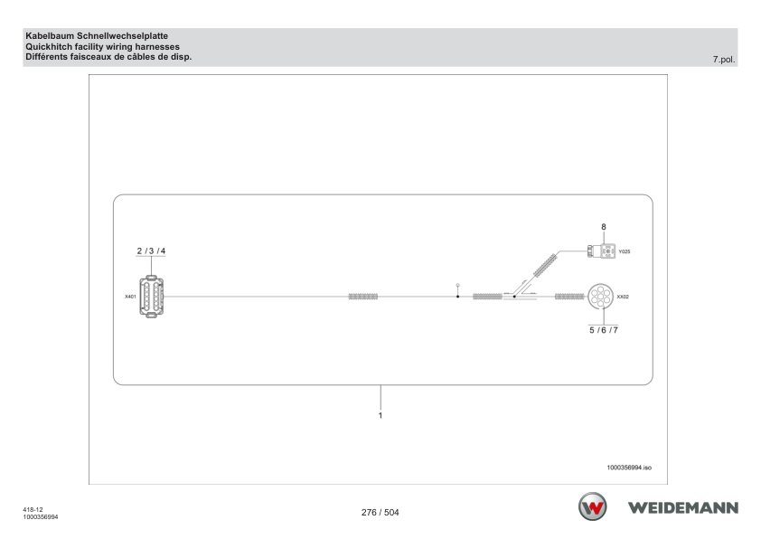 Weidemann T6027 Telescopic Loader Parts Catalog SN WNK41812xxxxx0001 v1.2 DE EN FR - Image 7