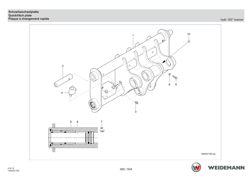 Weidemann T6027 Telescopic Loader Parts Catalog SN WNK41812xxxxx0001 v1.2 DE EN FR - Image 8