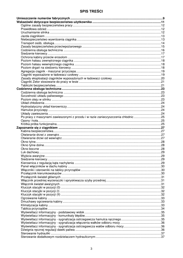 Zetor Major CL Tractor Operators Manual PL 2018 - Image 3
