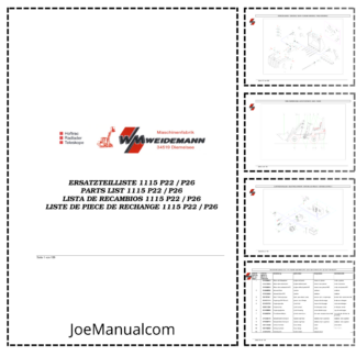 Weidemann Hoftrac 1115 P22 P26 Wheel Loader Parts Catalog
