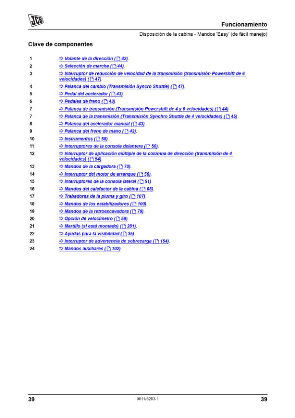 JCB 3CX 4CX Tier 3 Backhoe Loader Operators Manual 9811-5203-1 ES - Image 16