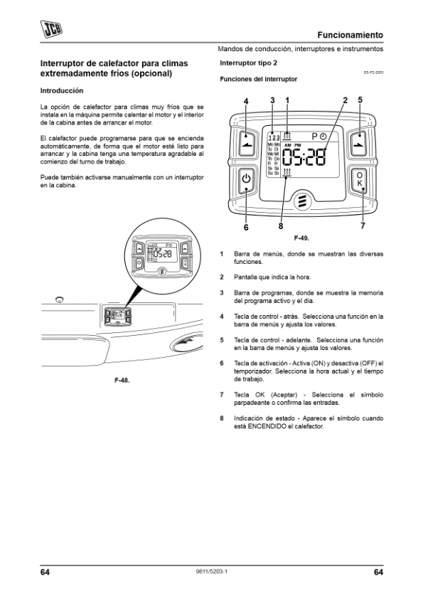 JCB 3CX 4CX Tier 3 Backhoe Loader Operators Manual 9811-5203-1 ES - Image 17