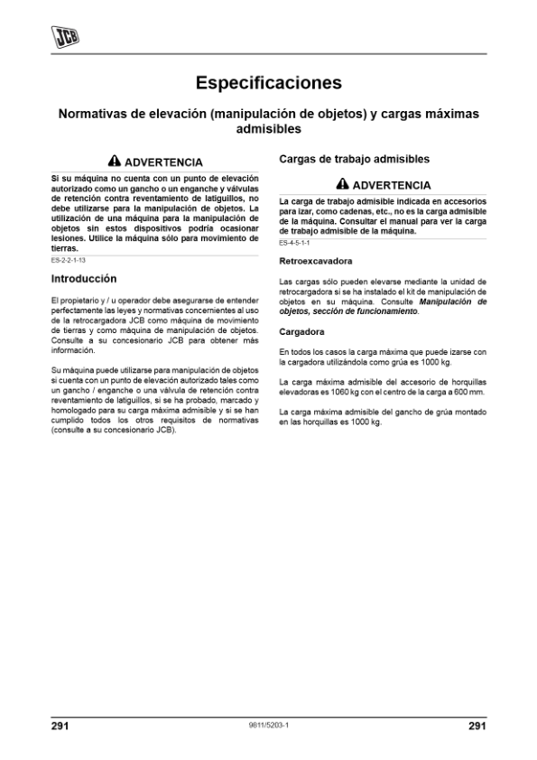 JCB 3CX 4CX Tier 3 Backhoe Loader Operators Manual 9811-5203-1 ES - Image 15