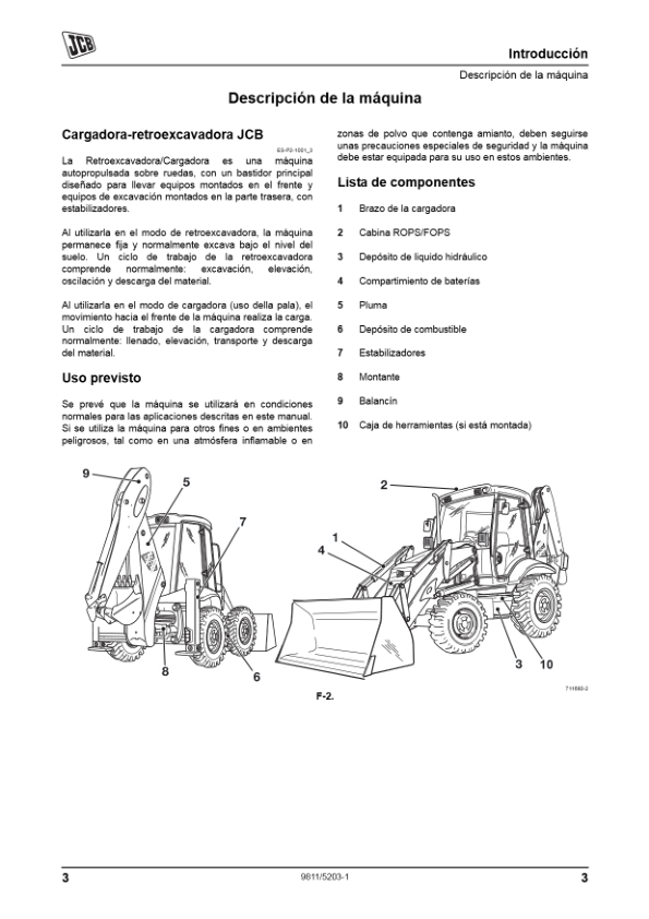 JCB 3CX 4CX Tier 3 Backhoe Loader Operators Manual 9811-5203-1 ES - Image 11
