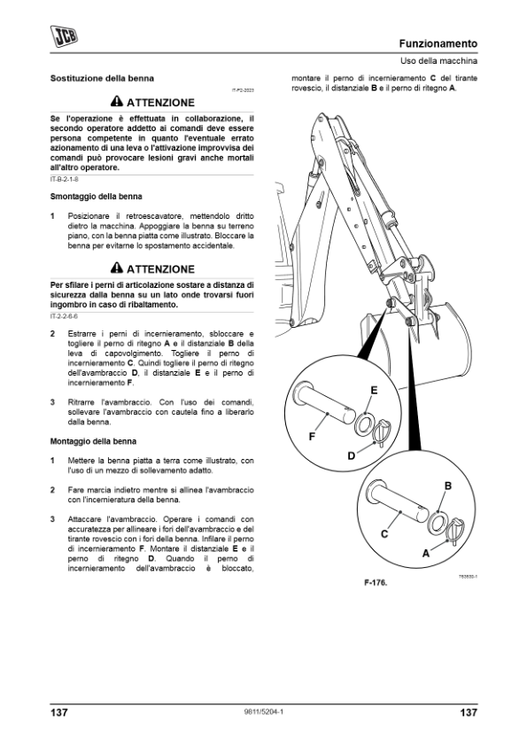 JCB 3CX 4CX Tier 3 Backhoe Loader Operators Manual 9811-5204-1 IT - Image 13