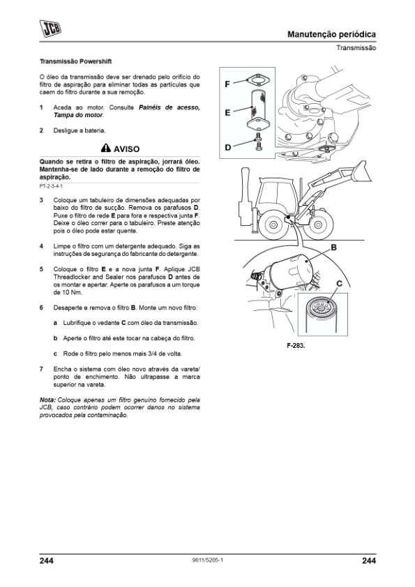 JCB 3CX 4CX Tier 3 Backhoe Loader Operators Manual 9811-5205-1 PT - Image 13