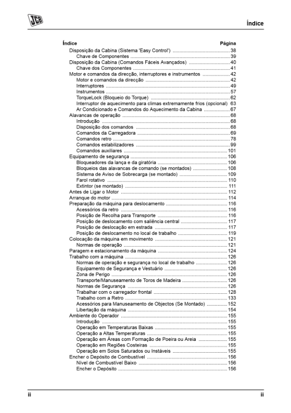 JCB 3CX 4CX Tier 3 Backhoe Loader Operators Manual 9811-5205-1 PT - Image 6