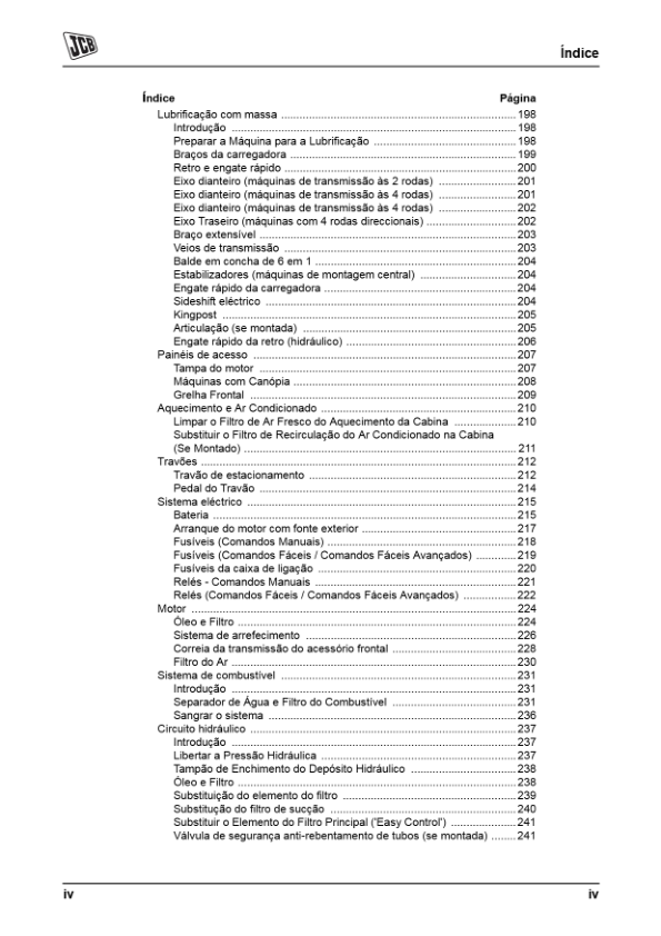 JCB 3CX 4CX Tier 3 Backhoe Loader Operators Manual 9811-5205-1 PT - Image 8