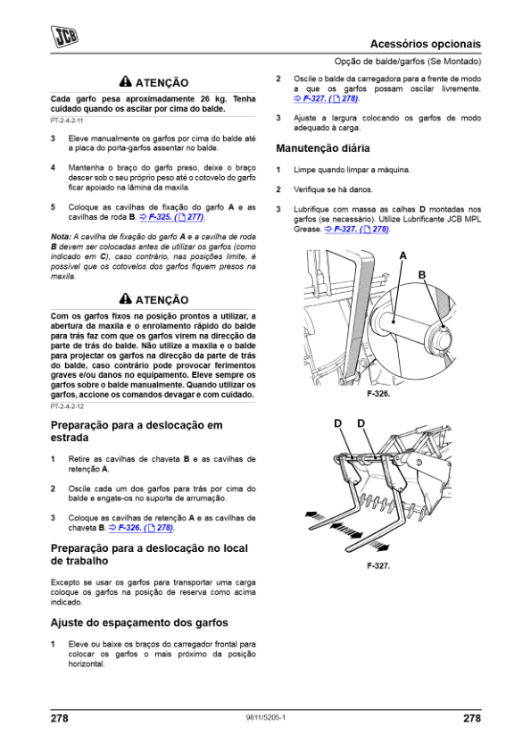 JCB 3CX 4CX Tier 3 Backhoe Loader Operators Manual 9811-5205-1 PT - Image 15