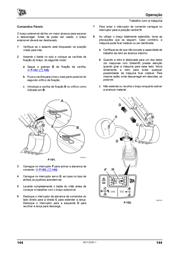 JCB 3CX 4CX Tier 3 Backhoe Loader Operators Manual 9811-5205-1 PT - Image 12