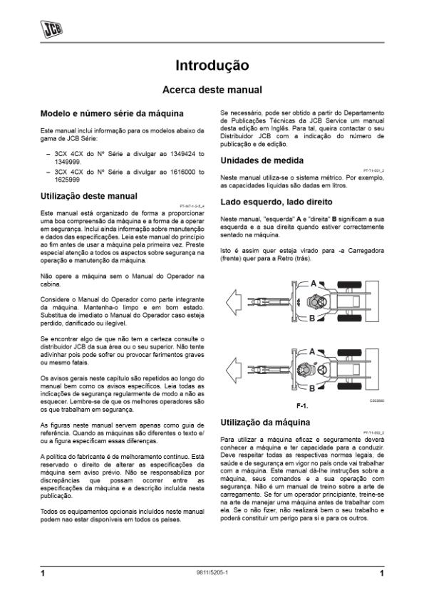 JCB 3CX 4CX Tier 3 Backhoe Loader Operators Manual 9811-5205-1 PT - Image 4
