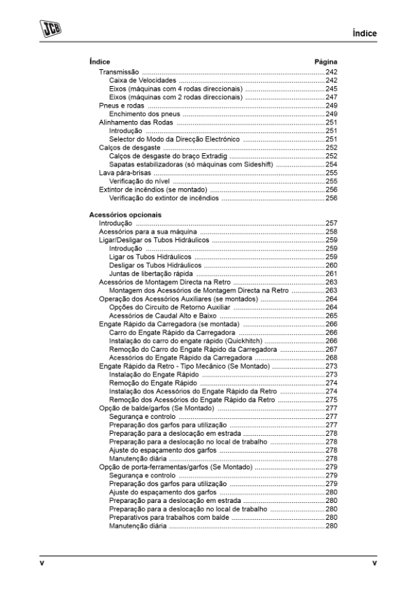 JCB 3CX 4CX Tier 3 Backhoe Loader Operators Manual 9811-5205-1 PT - Image 9