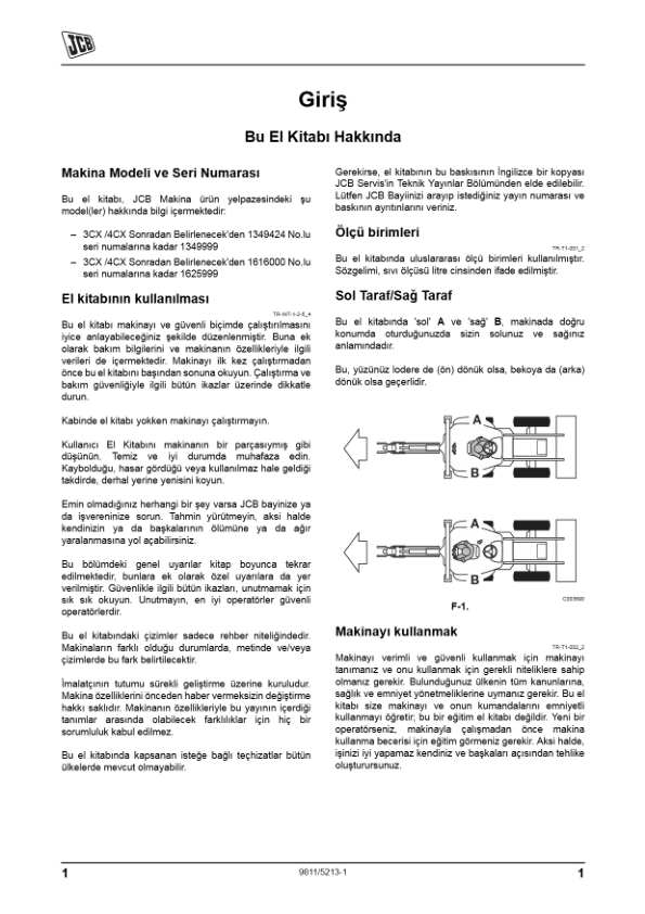 JCB 3CX 4CX Tier 3 Backhoe Loader Operators Manual 9811-5213-1 TR - Image 4
