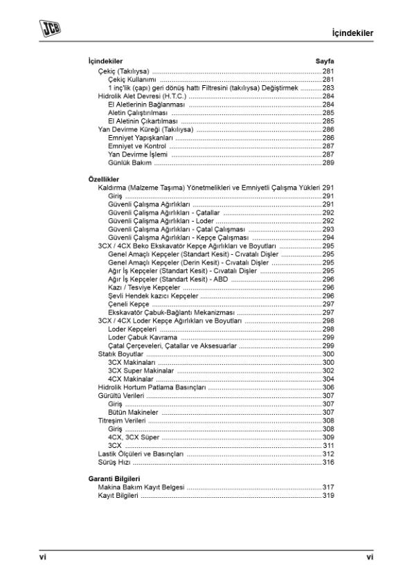 JCB 3CX 4CX Tier 3 Backhoe Loader Operators Manual 9811-5213-1 TR - Image 10