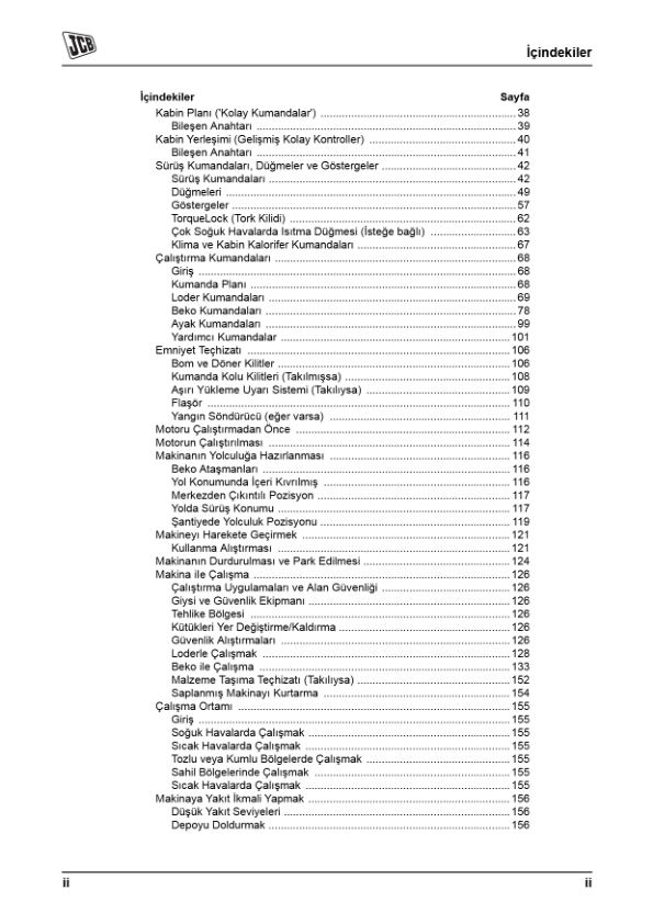 JCB 3CX 4CX Tier 3 Backhoe Loader Operators Manual 9811-5213-1 TR - Image 6
