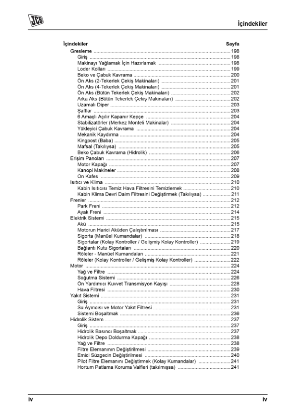 JCB 3CX 4CX Tier 3 Backhoe Loader Operators Manual 9811-5213-1 TR - Image 8