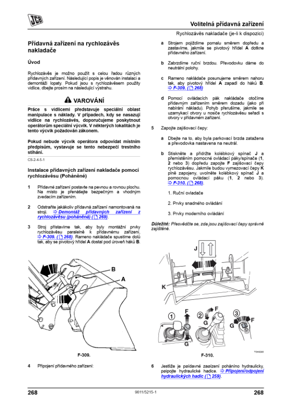 JCB 3CX 4CX Tier 3 Backhoe Loader Operators Manual 9811-5215-1 CZ - Image 15