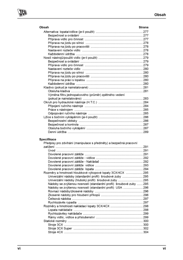 JCB 3CX 4CX Tier 3 Backhoe Loader Operators Manual 9811-5215-1 CZ - Image 10