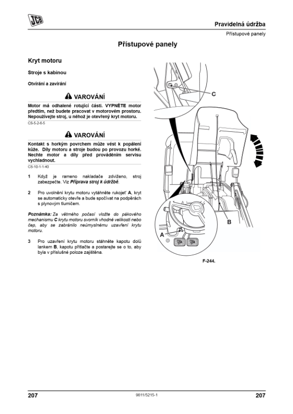 JCB 3CX 4CX Tier 3 Backhoe Loader Operators Manual 9811-5215-1 CZ - Image 12