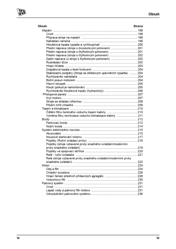 JCB 3CX 4CX Tier 3 Backhoe Loader Operators Manual 9811-5215-1 CZ - Image 8