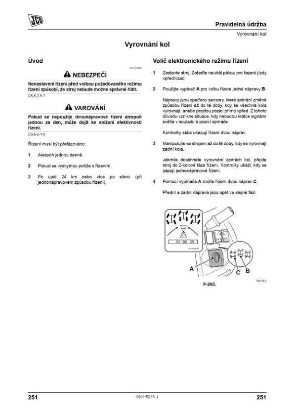JCB 3CX 4CX Tier 3 Backhoe Loader Operators Manual 9811-5215-1 CZ - Image 14