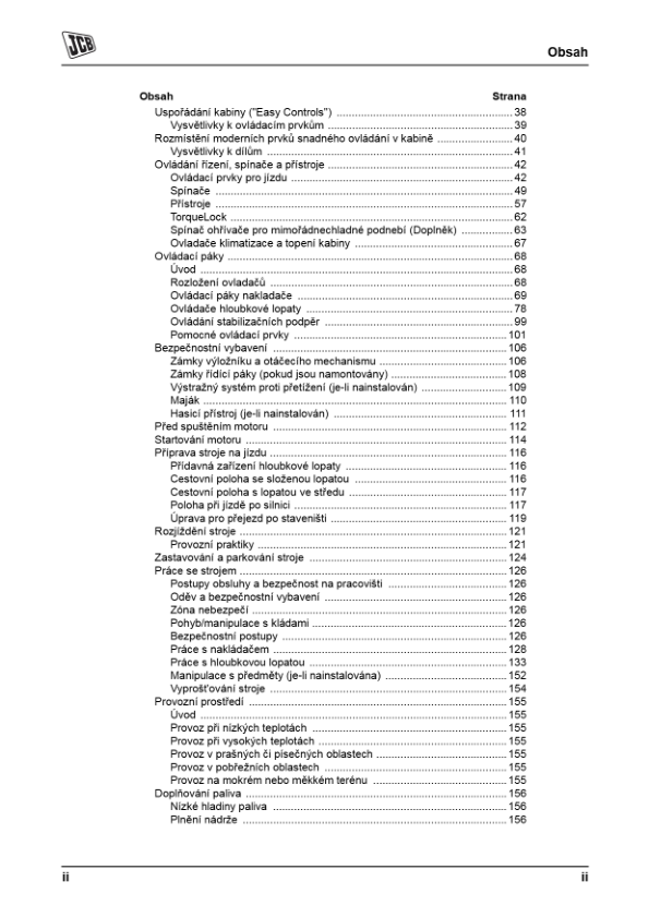 JCB 3CX 4CX Tier 3 Backhoe Loader Operators Manual 9811-5215-1 CZ - Image 6