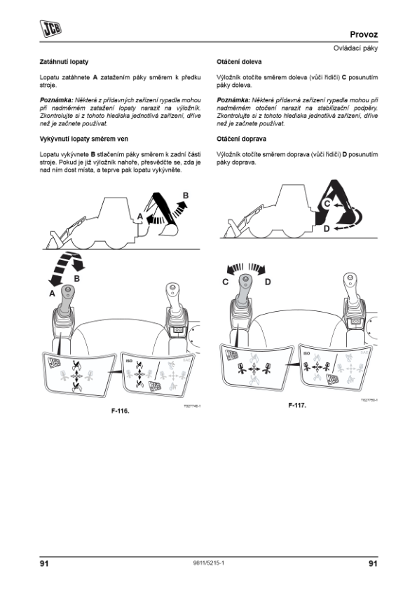 JCB 3CX 4CX Tier 3 Backhoe Loader Operators Manual 9811-5215-1 CZ - Image 11
