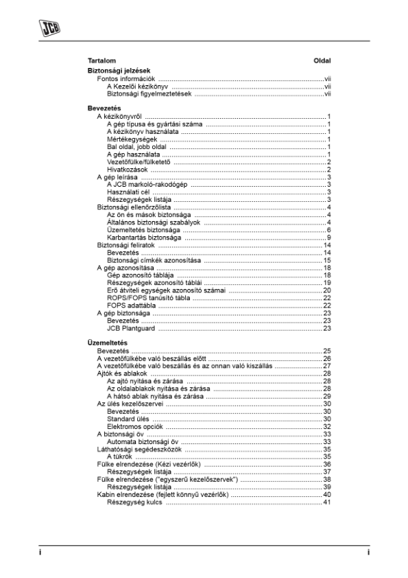 JCB 3CX 4CX Tier 3 Backhoe Loader Operators Manual 9811-5223-1 HU - Image 5