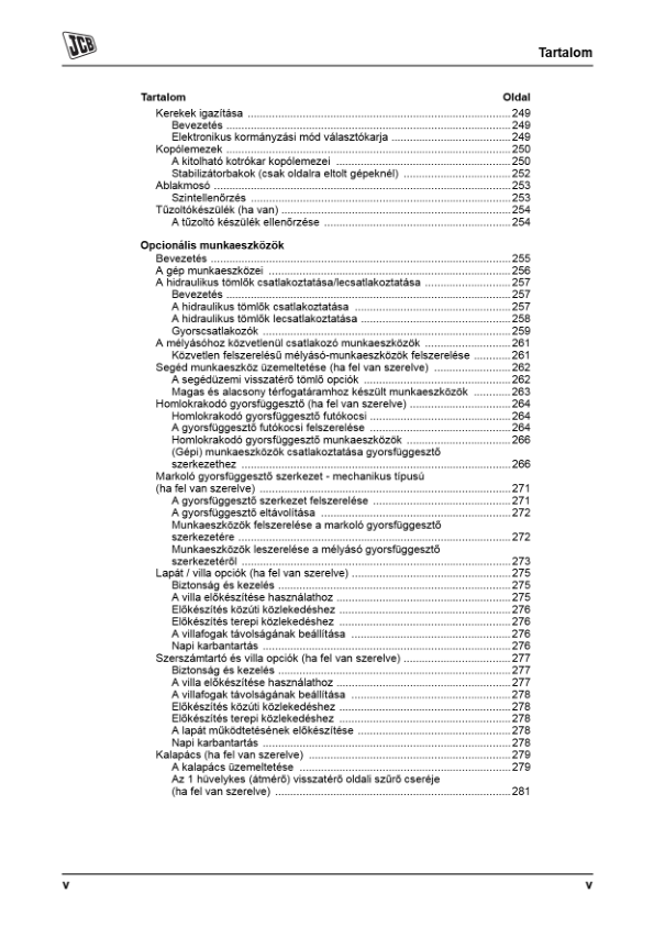 JCB 3CX 4CX Tier 3 Backhoe Loader Operators Manual 9811-5223-1 HU - Image 9