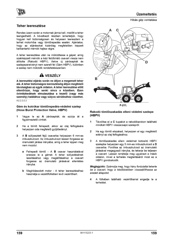 JCB 3CX 4CX Tier 3 Backhoe Loader Operators Manual 9811-5223-1 HU - Image 15