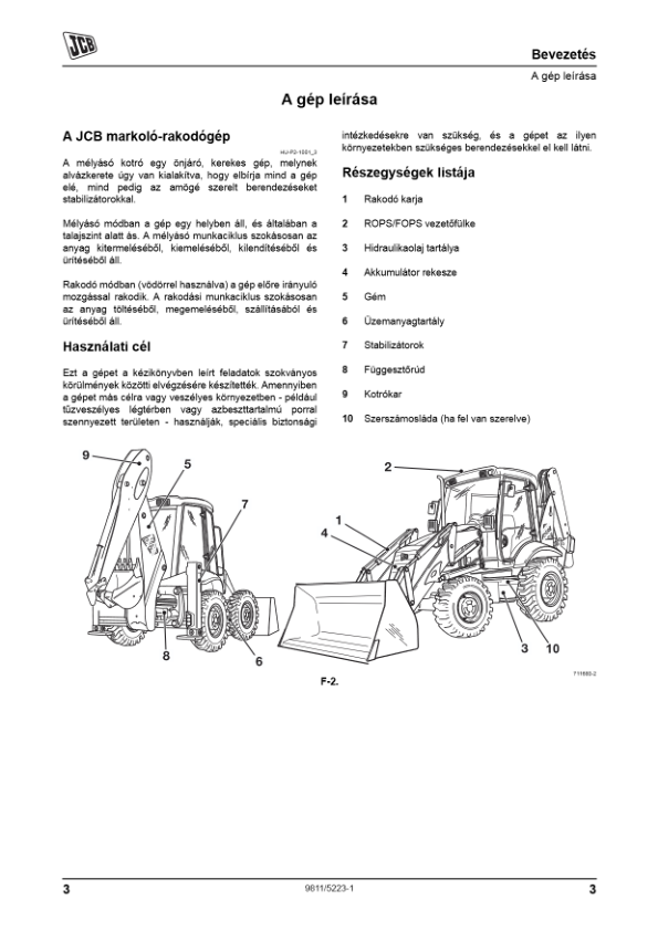 JCB 3CX 4CX Tier 3 Backhoe Loader Operators Manual 9811-5223-1 HU - Image 4