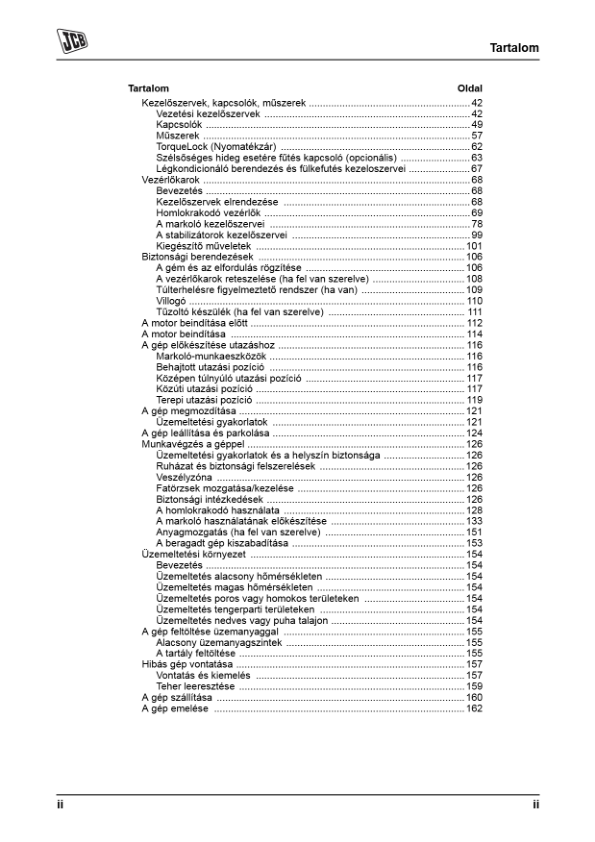 JCB 3CX 4CX Tier 3 Backhoe Loader Operators Manual 9811-5223-1 HU - Image 6