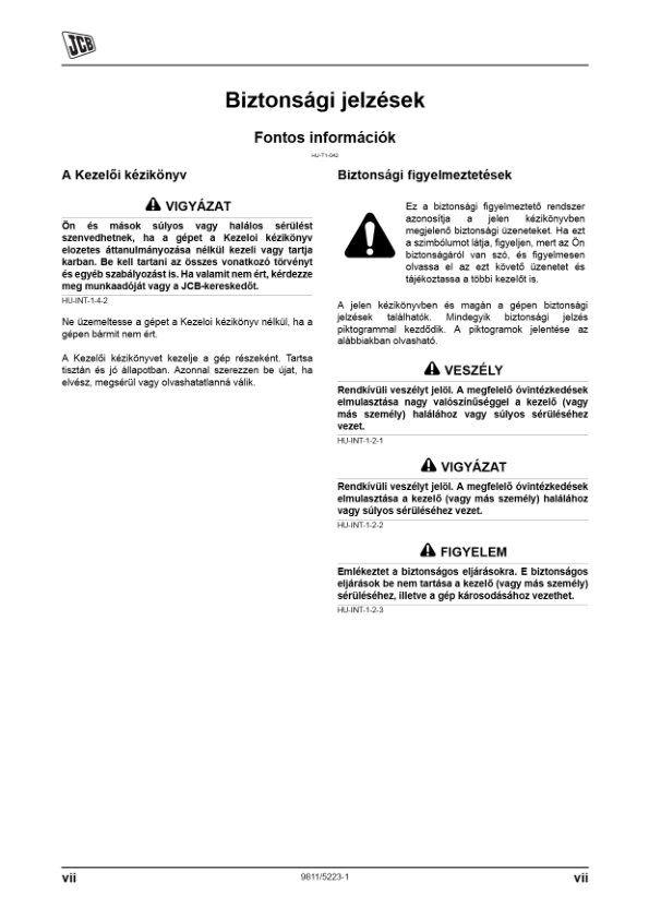 JCB 3CX 4CX Tier 3 Backhoe Loader Operators Manual 9811-5223-1 HU - Image 17
