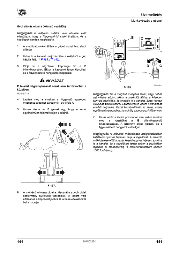 JCB 3CX 4CX Tier 3 Backhoe Loader Operators Manual 9811-5223-1 HU - Image 14