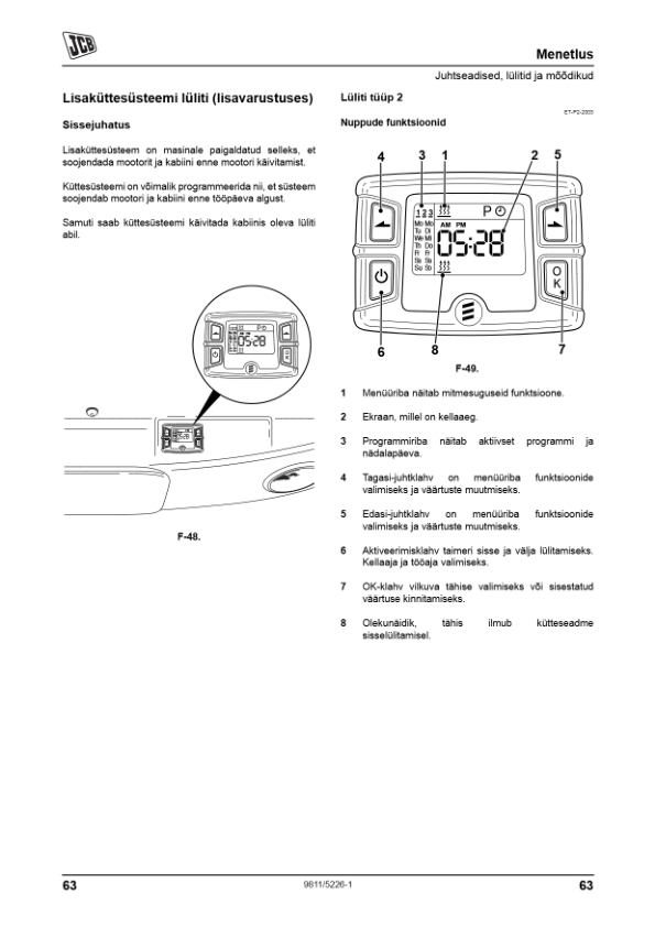 JCB 3CX 4CX Tier 3 Backhoe Loader Operators Manual 9811-5226-1 ET - Image 18