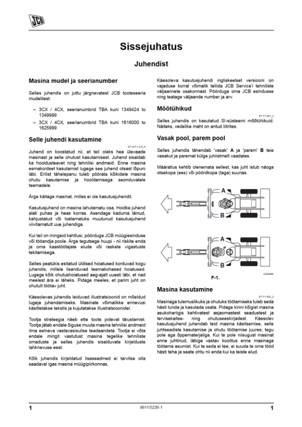 JCB 3CX 4CX Tier 3 Backhoe Loader Operators Manual 9811-5226-1 ET - Image 3