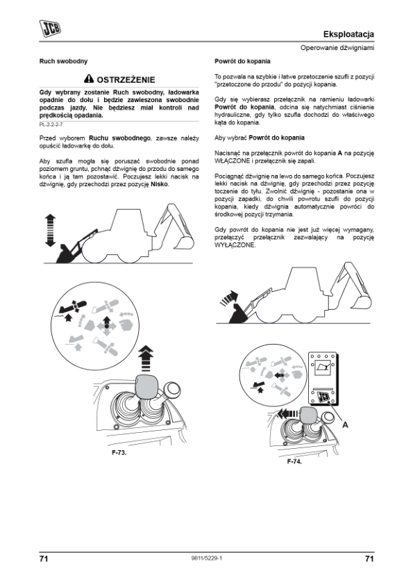 JCB 3CX 4CX Tier 3 Backhoe Loader Operators Manual 9811-5229-1 PL - Image 20