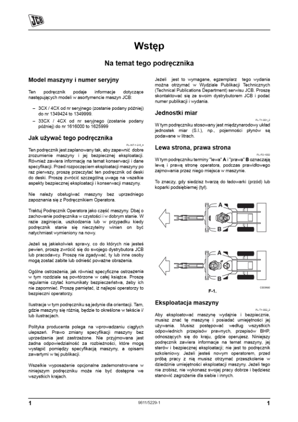 JCB 3CX 4CX Tier 3 Backhoe Loader Operators Manual 9811-5229-1 PL - Image 4